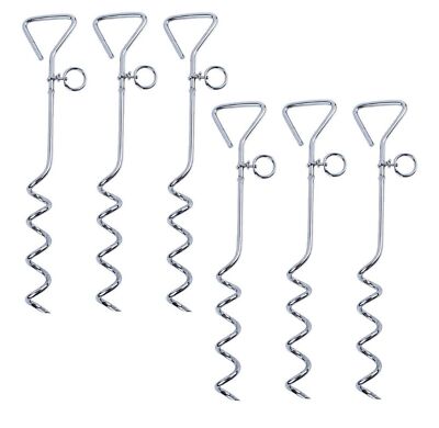 6 Set Spiralhering Tent Vis Theatre Théâtre Terre Anchor Floor ancre Trampoline Fixation