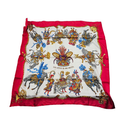 Hermes Les Fetes Du Roi Soleil Silk Scarf, 90 cm