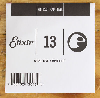 Elixir Anti-Rust Plain Steel Single Guitar String 13013 .13