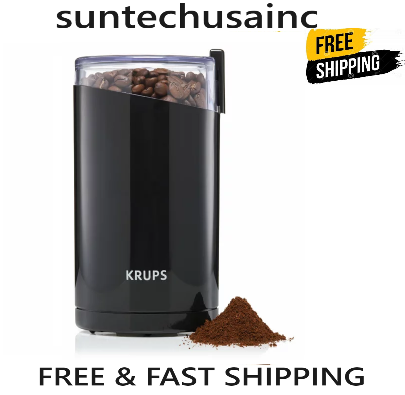 KRUPS Fast Touch Electric Coffee and Spice Grinder With Stainless Steel Blades