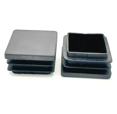 Square Plastic Tubing Plugs Tube Cap Multiple Sizes Chair Glide Snap in Fit