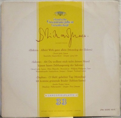 STRAUSS Elektra, Salome, Daphne excerpts LP Christel Golz, Solti   on DGG Tulip 