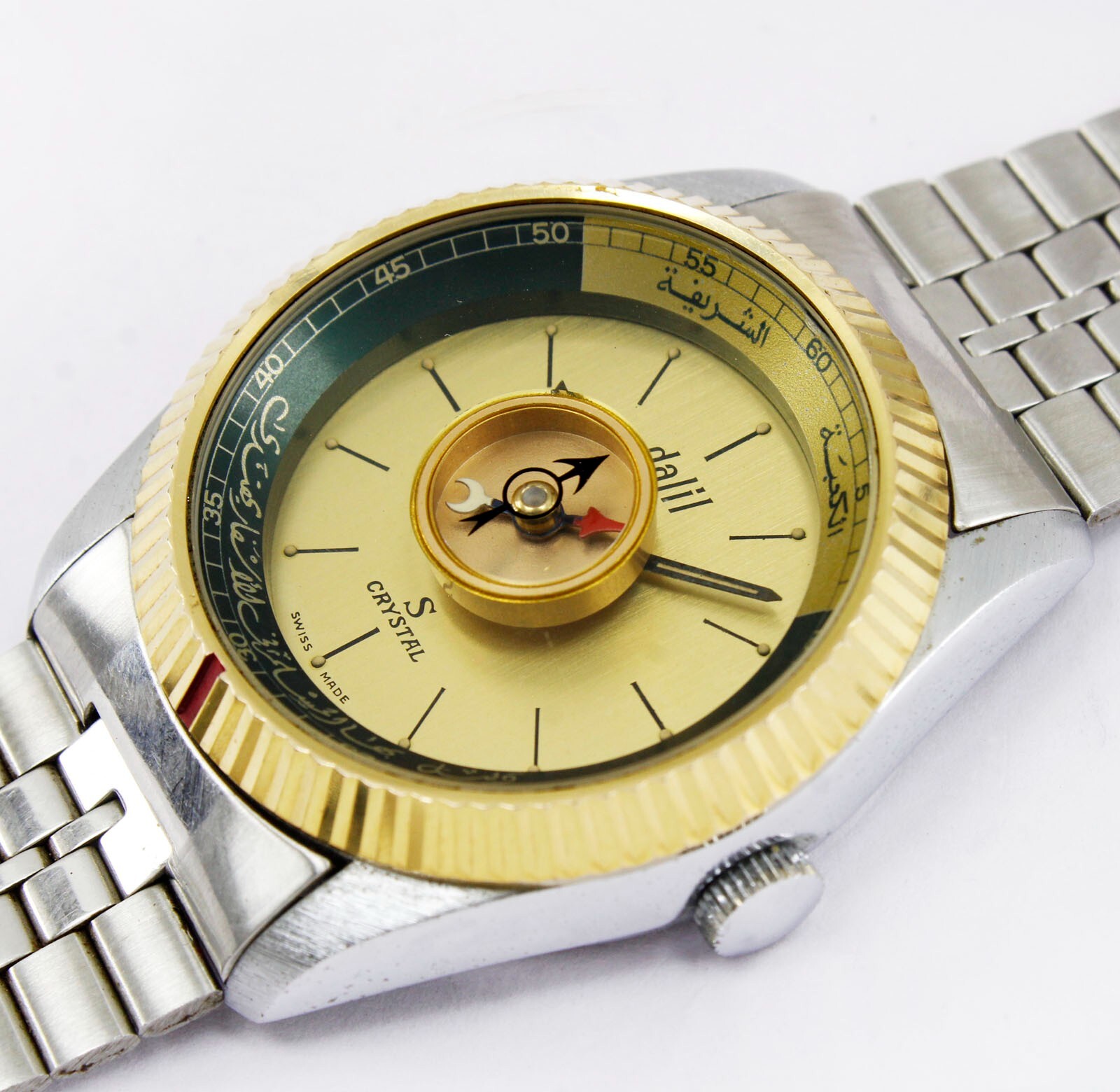 dalil CRYSTAL  腕時計 DALIL Crystal Manual Winding Steel Men's Compass Watch with