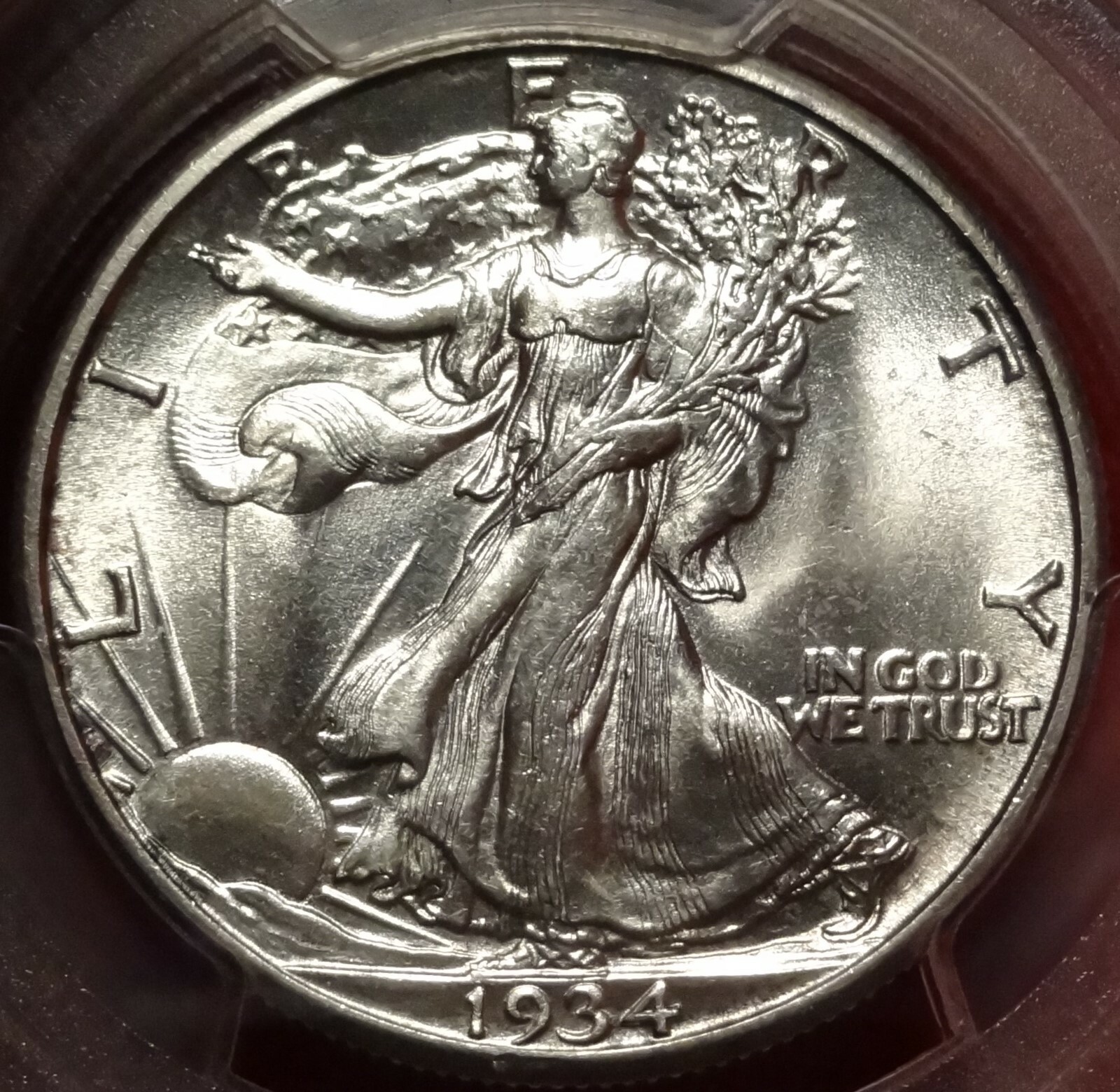 1934 S 50C PCGS MS64 NEAR GEM UNCIRCULATED SAN FRANCISCO WALKING LIBERTY HALF