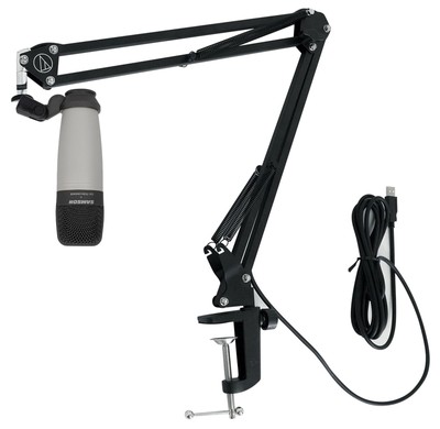 Samson C01 Studio Condenser Mic Recording Microphone+Audio Technica Boom Arm
