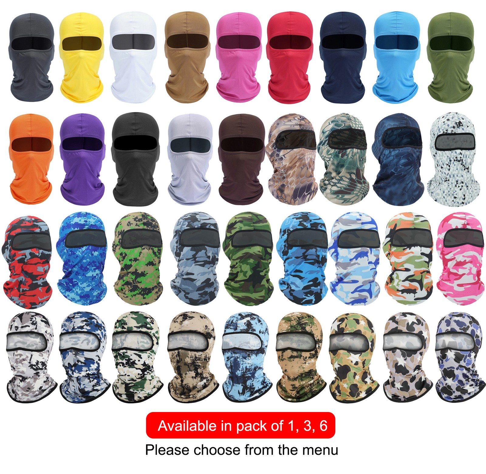 Balaclava Full Face Mask Men Womens Cycling Ski Lycra Warm Neck Black Motor Bike