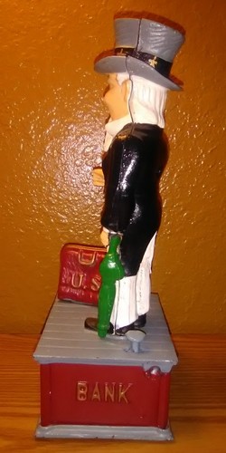 Vintage Uncle Sam Mechanical Cast Iron Bank