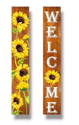 Welcome Banner Fall For Door Outside Decor sunflower  