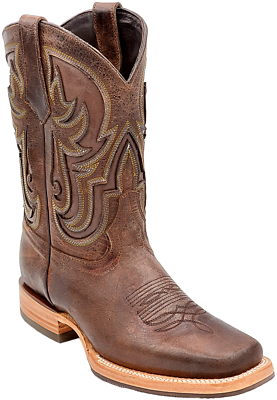 Men Genuine Leather Handcrafted Quality Western Square Toe Brown Cowboy Boots