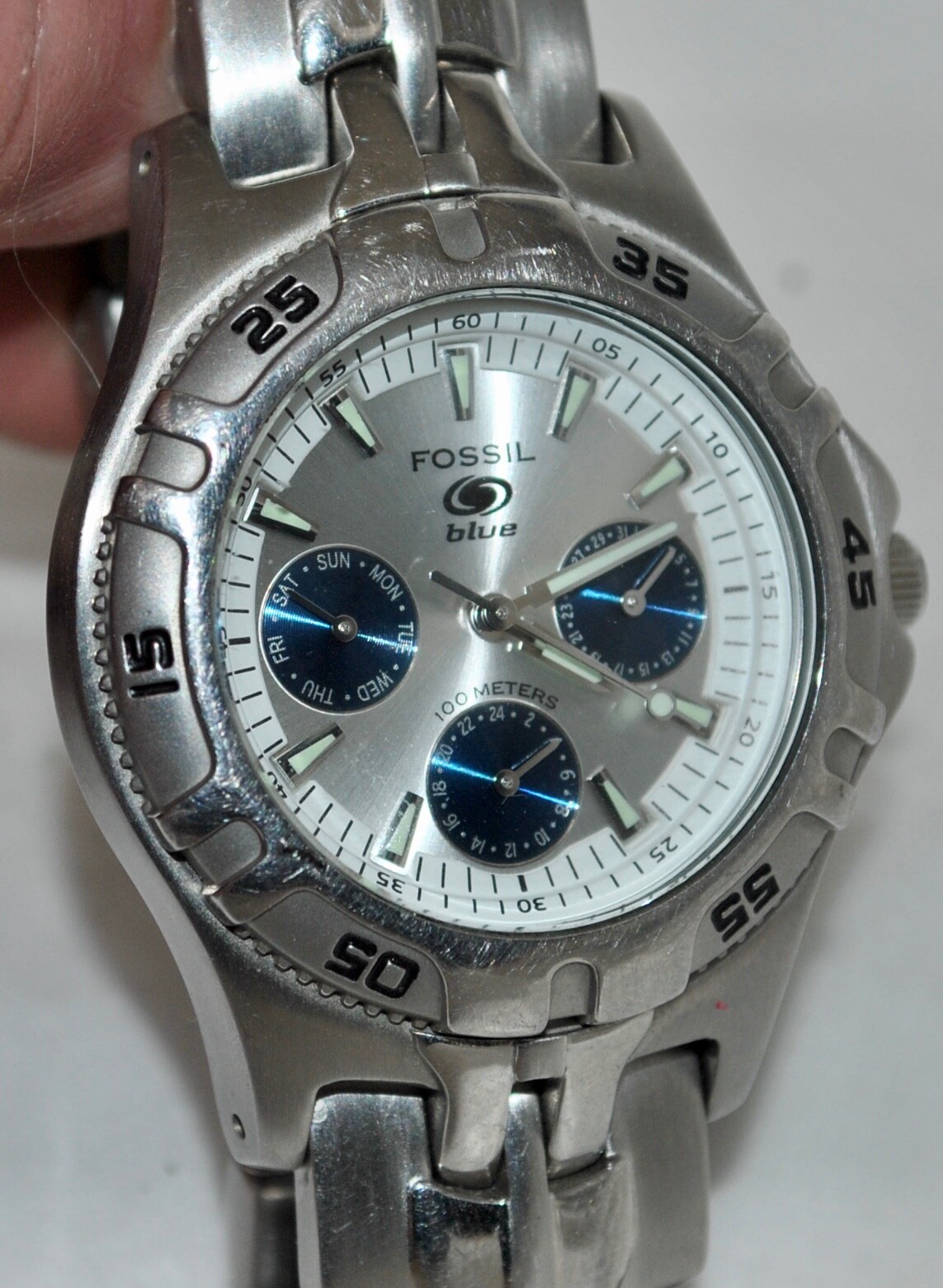 稼働品 FOSSIL BLUE フォッシル BQ-9172 FOSSIL Blue BQ-9270 All Stainless Steel Quartz Men's Watch