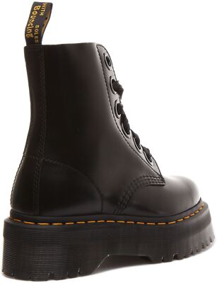 Pre-owned Dr. Martens Dr Martens Molly 6 Eye Platform Sole Womens Sneaker In Black Size Us 5 - 11