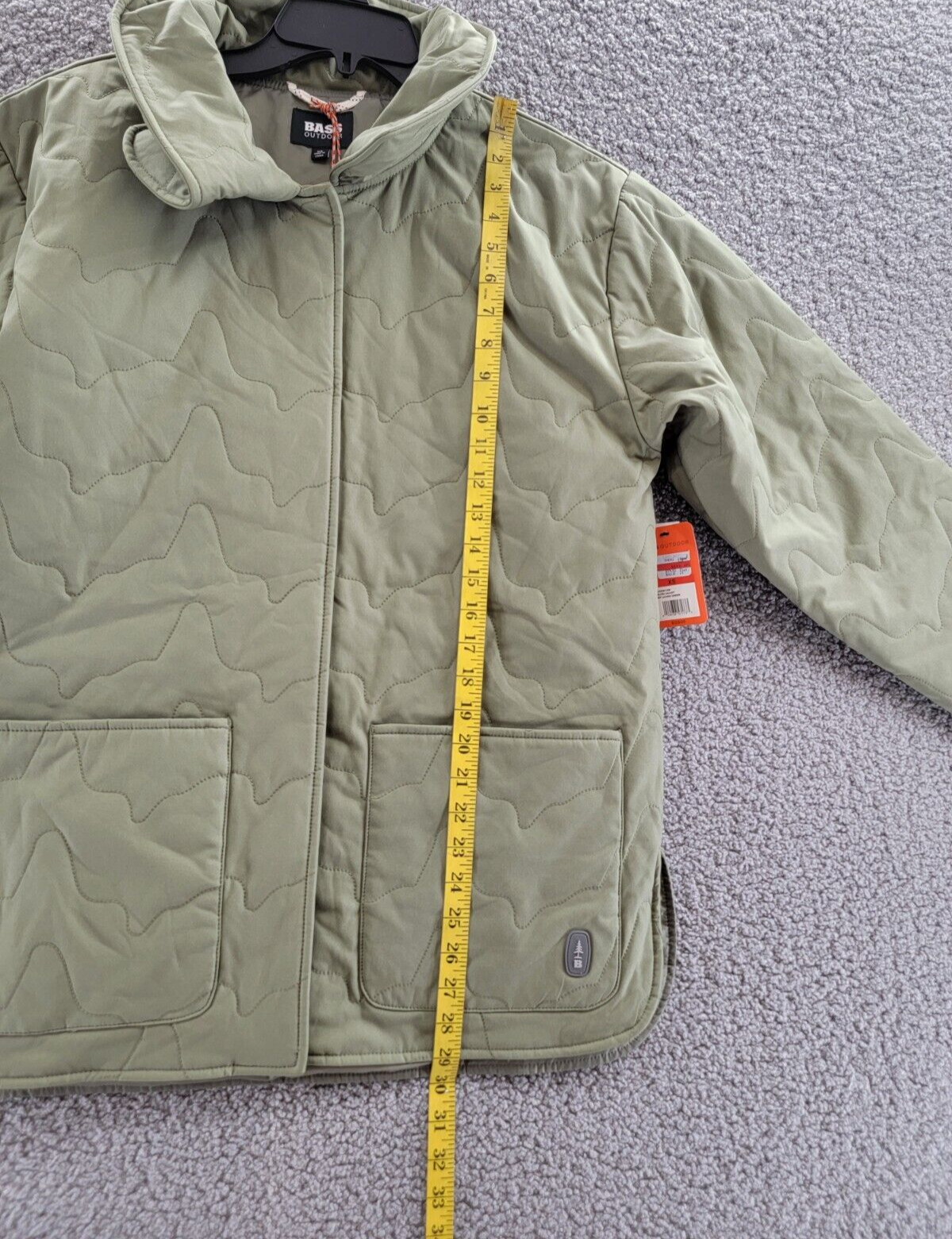 Bass Outdoor Quilted Long Sleeve Jacket Women XS Deep Lichen Green High collar - Picture 6 of 17