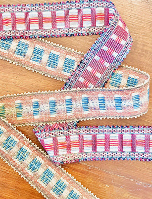 Pair of High End Decorator Flat Tapes with Picot Edges  A006A
