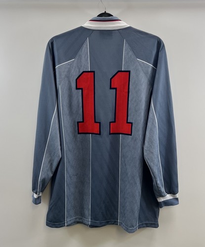 England Match Issue Stone 11 L/S Away Football Shirt 1995/96