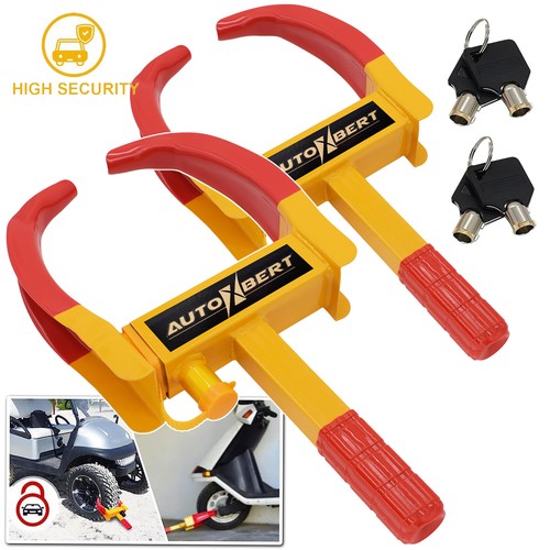 2X  Wheel Clamp HEAVY-DUTY Universal Tire Lock Car Motorcycle Truck Trailer Boat