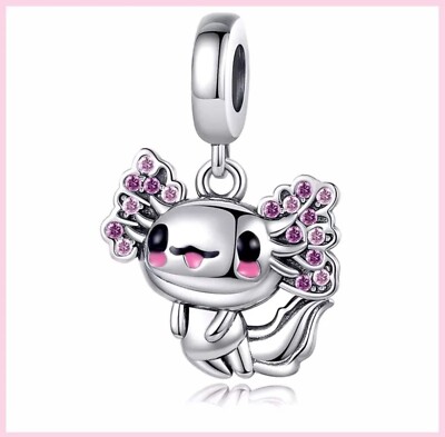 Mexican Axolotl Charm For European Bracelets S925 Sterling Silver