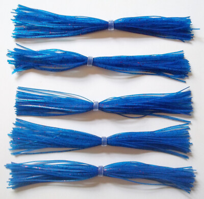 5 Custom Made D&J Lures Silicone Spinnerbait Skirts-(Blue/Red Flake)-Bass-''NEW''