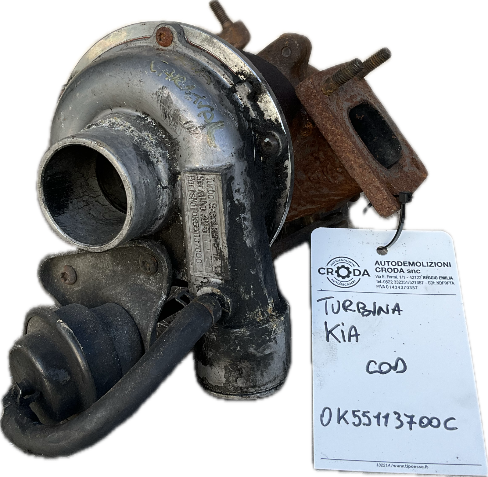 Turbo turbina per modello: KIA CARNIVAL 1 SERIE 2.9 codice ricambio: 0k55113700c