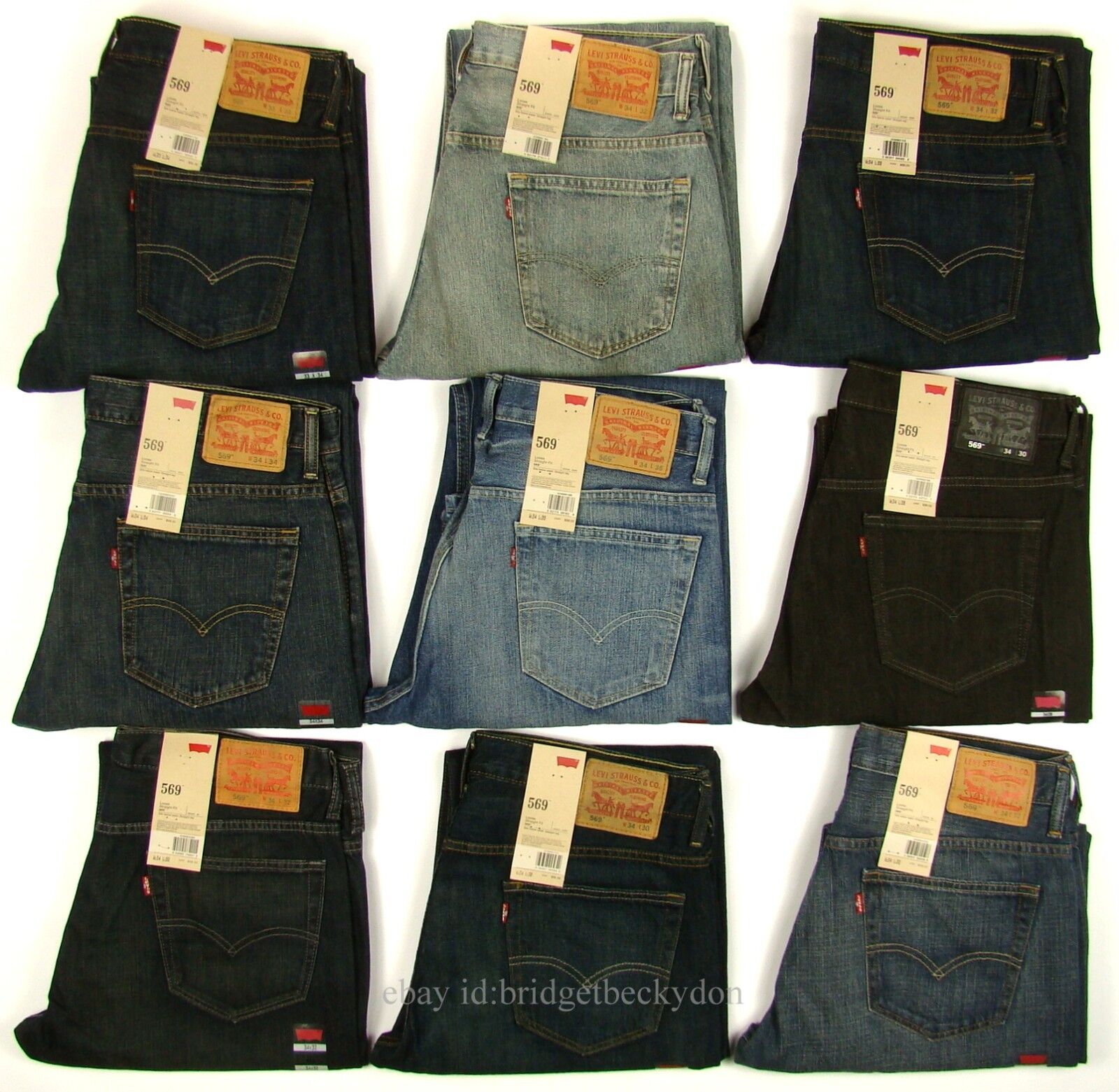 Levis 569 Jeans New Mens Loose Fit Straight Leg Levi's Levis 569 Jeans New Mens Loose Fit Straight Leg Levi's