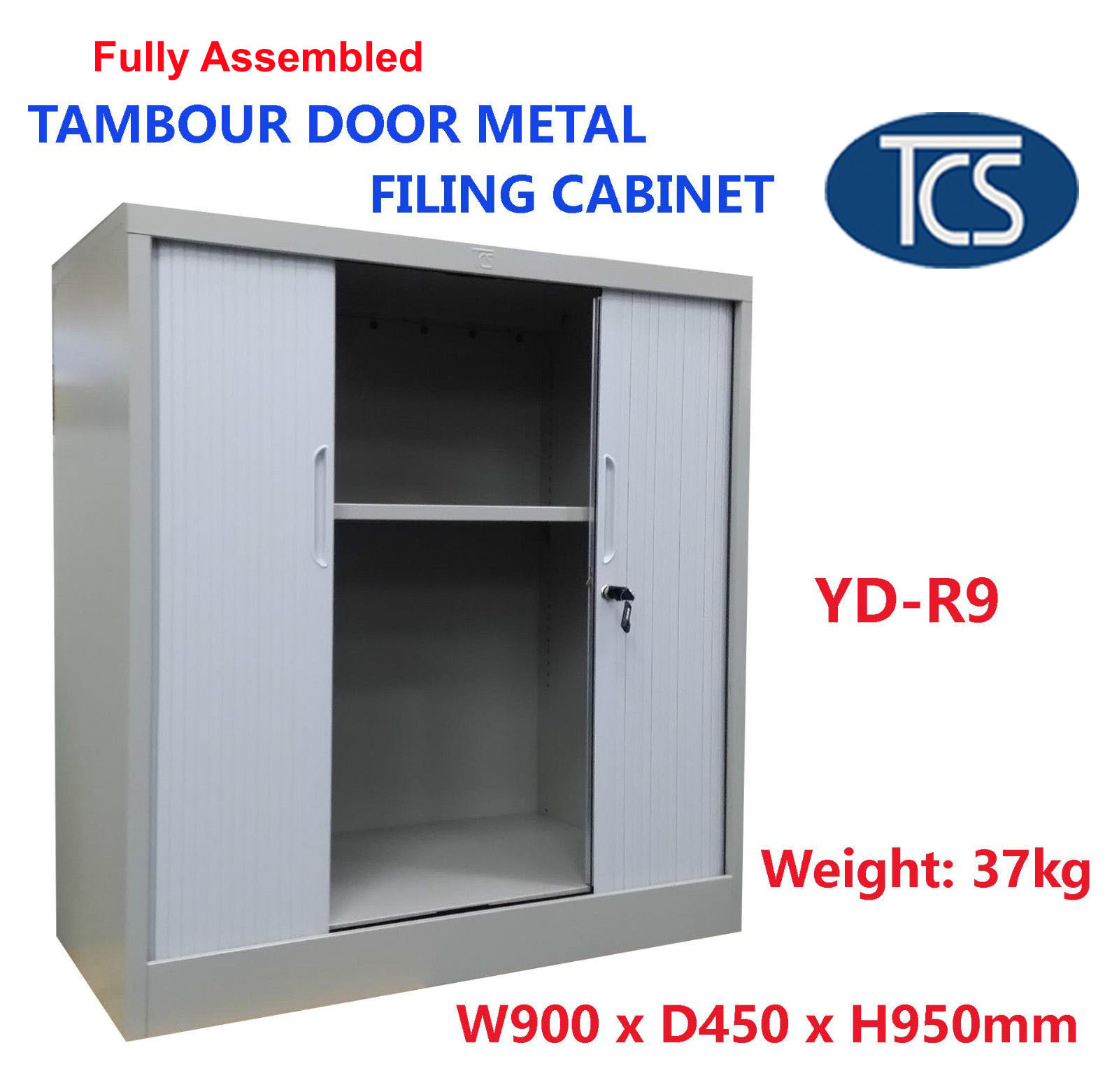 Tcs Fully Assembled Half Size Tambour Sliding Door Metal Cabinet