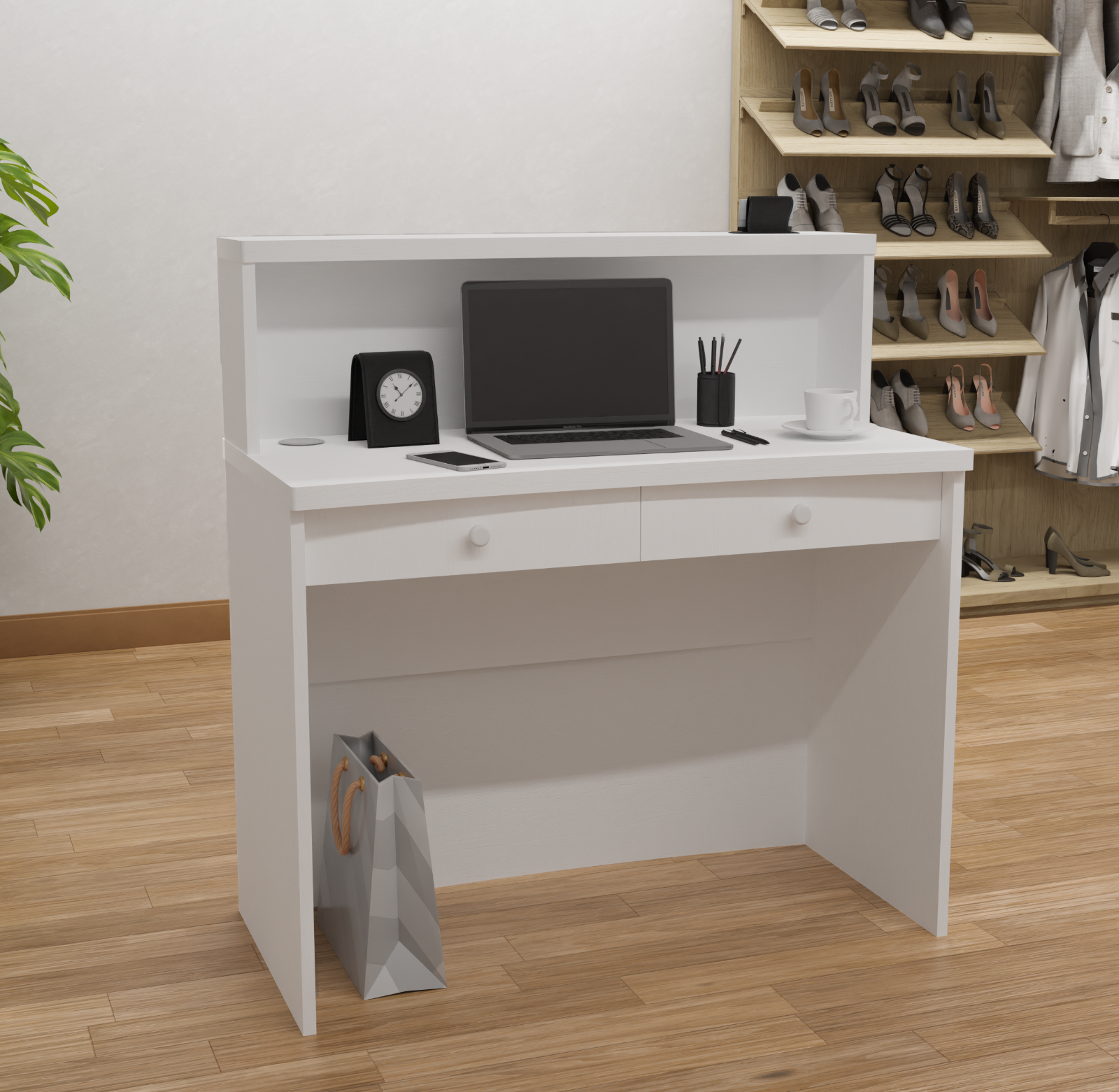 Reception Desk Counter Top, Laminate Desktop, Standing Front Table for Salon Spa