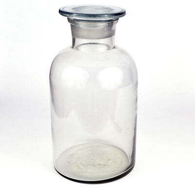 Eisco Labs 2000ml Reagent Bottle, Wide Neck with Stopper - Soda Glass