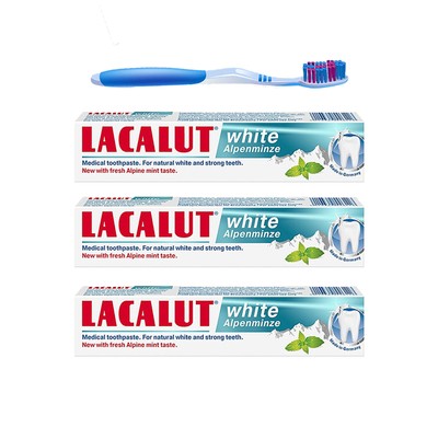 Lacalut White Alpenminze Whitening Toothpaste Fresh Mint 75ml 3, 6 Pack