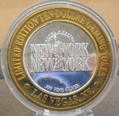$10 New York Casino, Las Vegas, NV;  .999 SILVER Strike -- Miss Liberty