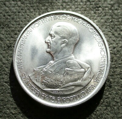OLD COMMEMORATIVE COIN OF HUNGARY 5 PENGO 1943 ADMIRAL
