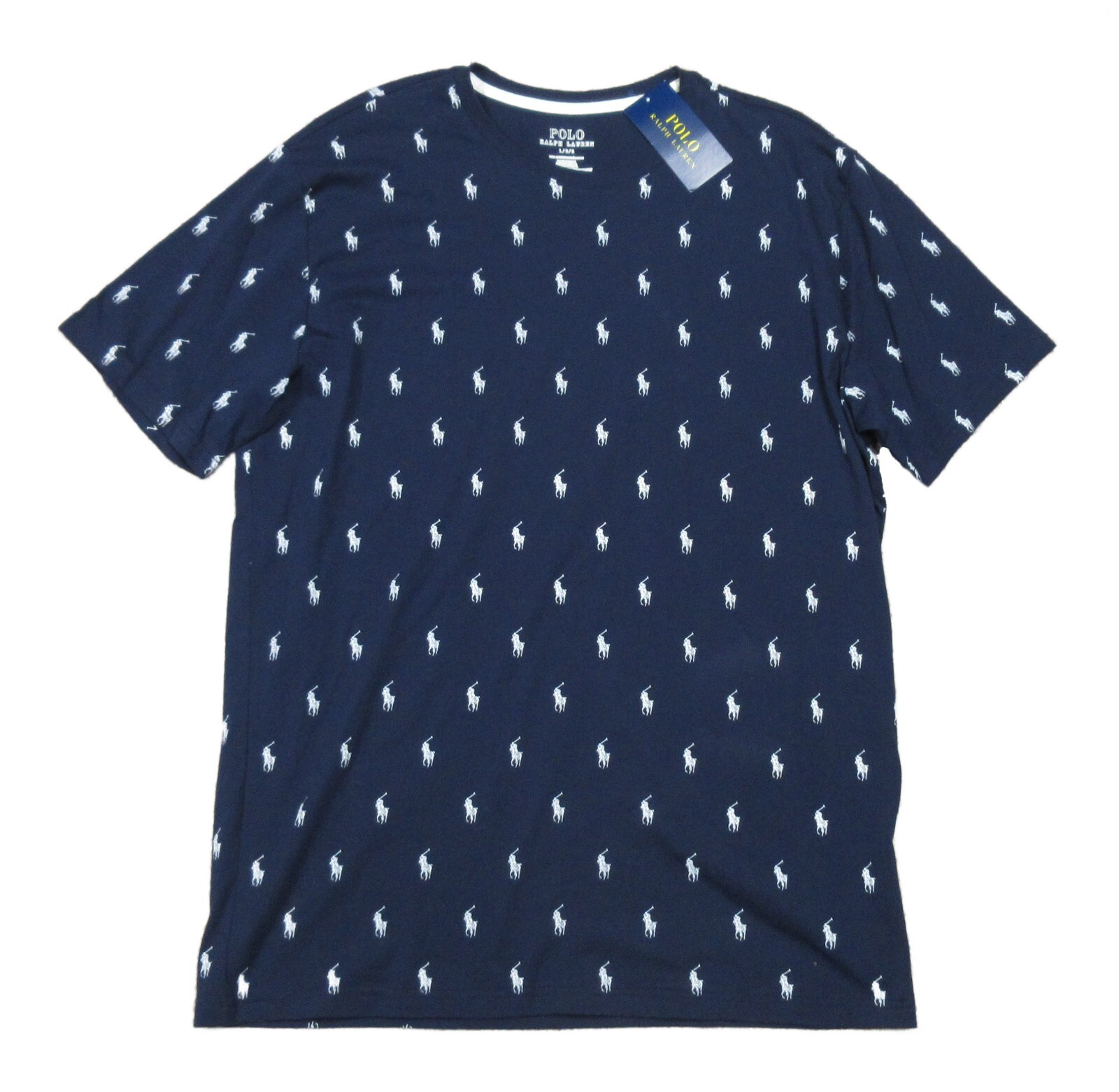 Polo Ralph Lauren Men's Navy All Over Pony Logo Graphic Crew