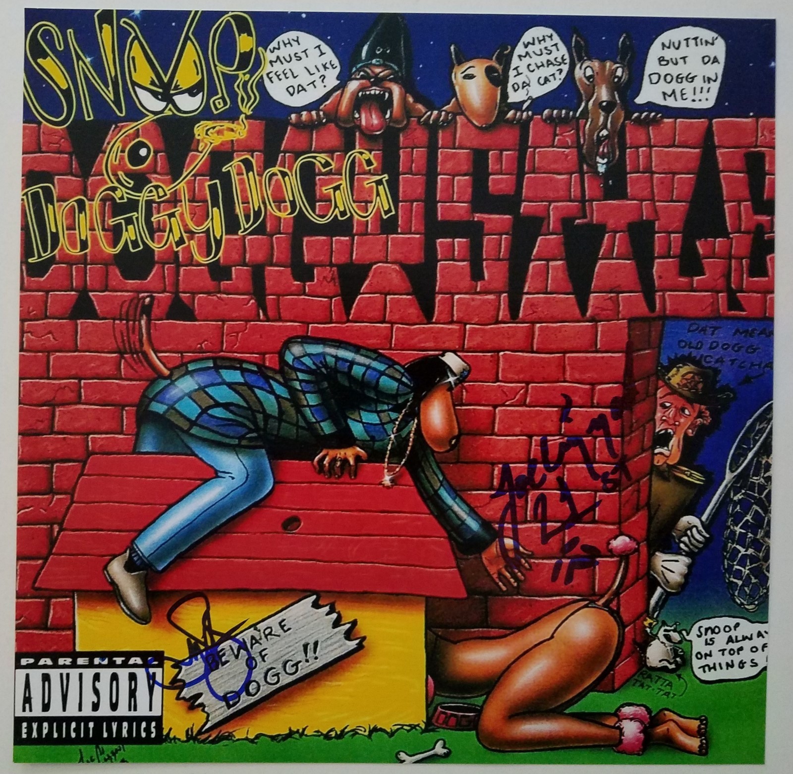 Snoop Dogg & Joe Cool Signed Doggystyle 12x12 Album Flat