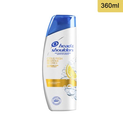 Head Shoulders Oil Control Shampoo Anti-Dandruff Citrus Fresh Oily Hair 360ml