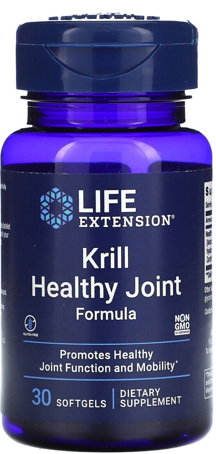 Life Extension Krill Healthy Joint Formula 30gels Гиалуроновая кислота/астаксантин