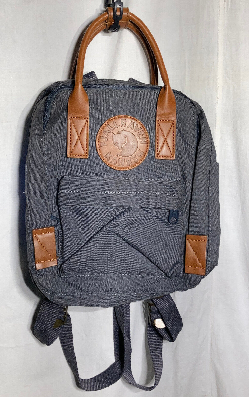 Fjallraven Kanken Mini Tote Backpack Polyvinyl Zip Bag Gray