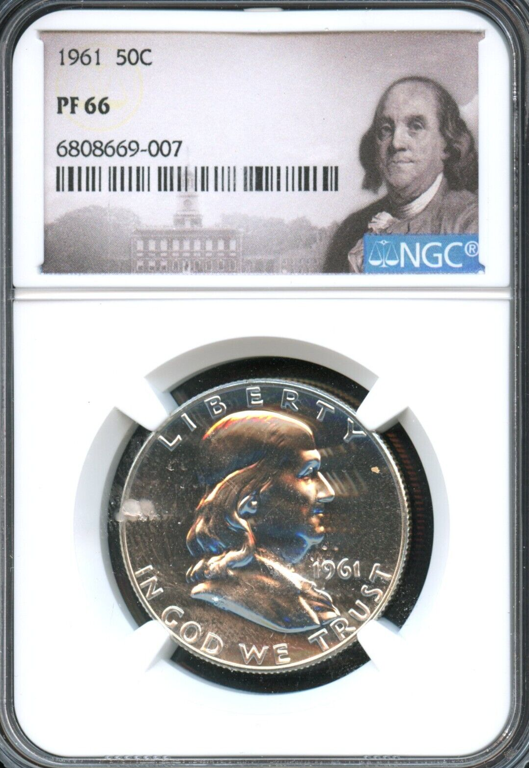 NGC PF66 1961 アメリカ フランクリンハーフダラー銀貨 1961 50c Proof Franklin Half Dollar NGC PF66 | eBay