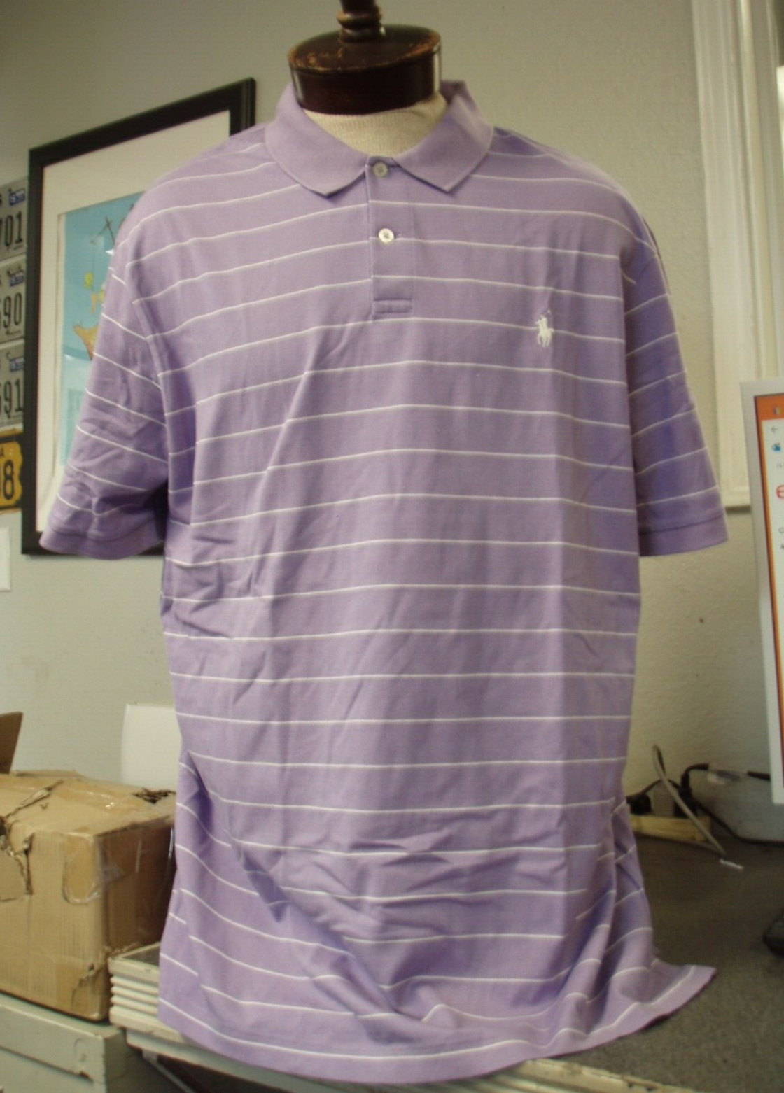 POLO GOLF パープル Ralph Lauren Polo Golf Pro Fit Mens Shirt Purple Striped