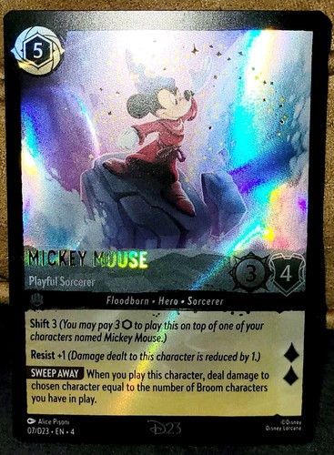 D23 EXPO 2024 LORCANA MICKEY MOUSE PLAYFUL SORCERER 07/D23+