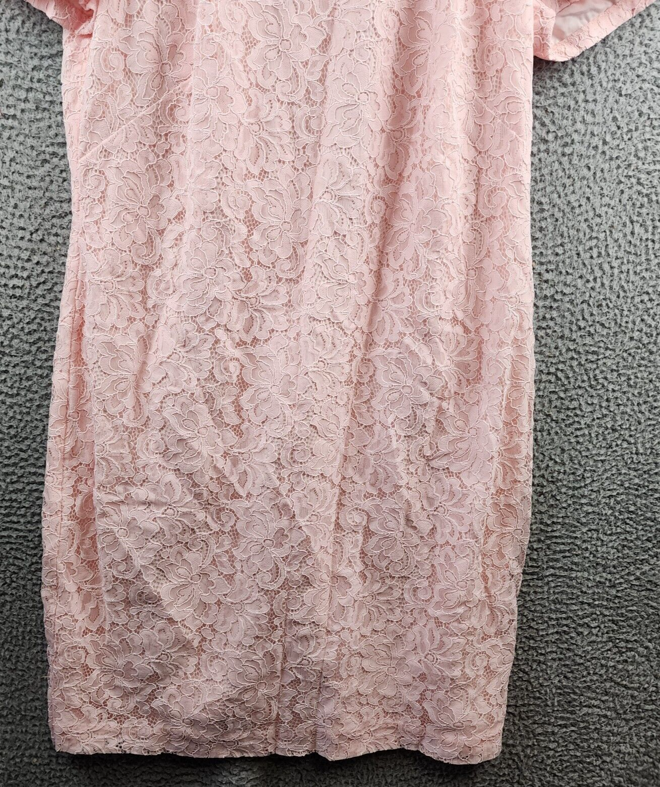 Lauren Ralph Lauren Floral Lace Sheath Dress Women's 18 Oink Opal Short Sleeve - Picture 4 of 14