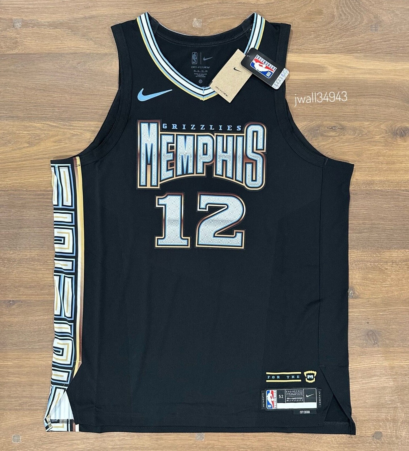 ウェア NIKE NBA MEMS CITY EDITON #12 J.MORANT Men's Nike Ja Morant Black Memphis Grizzlies Authentic