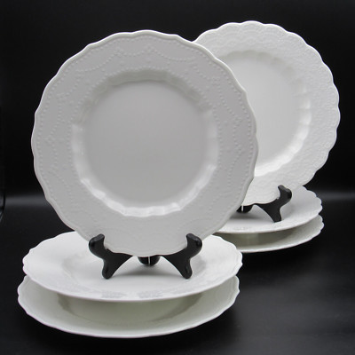 Wedgwood Martha's Trousseau Salad Plates, Six (6) in two Eyelet Patterns, 8 1/2''