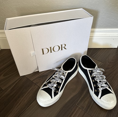 【関税込み】Walk'n'Dior logo Fringe Cotton Canvas Sneaker WALK'N'DIOR SNEAKER WOMEN'S BLACK CANVAS 38.5/8 | eBay