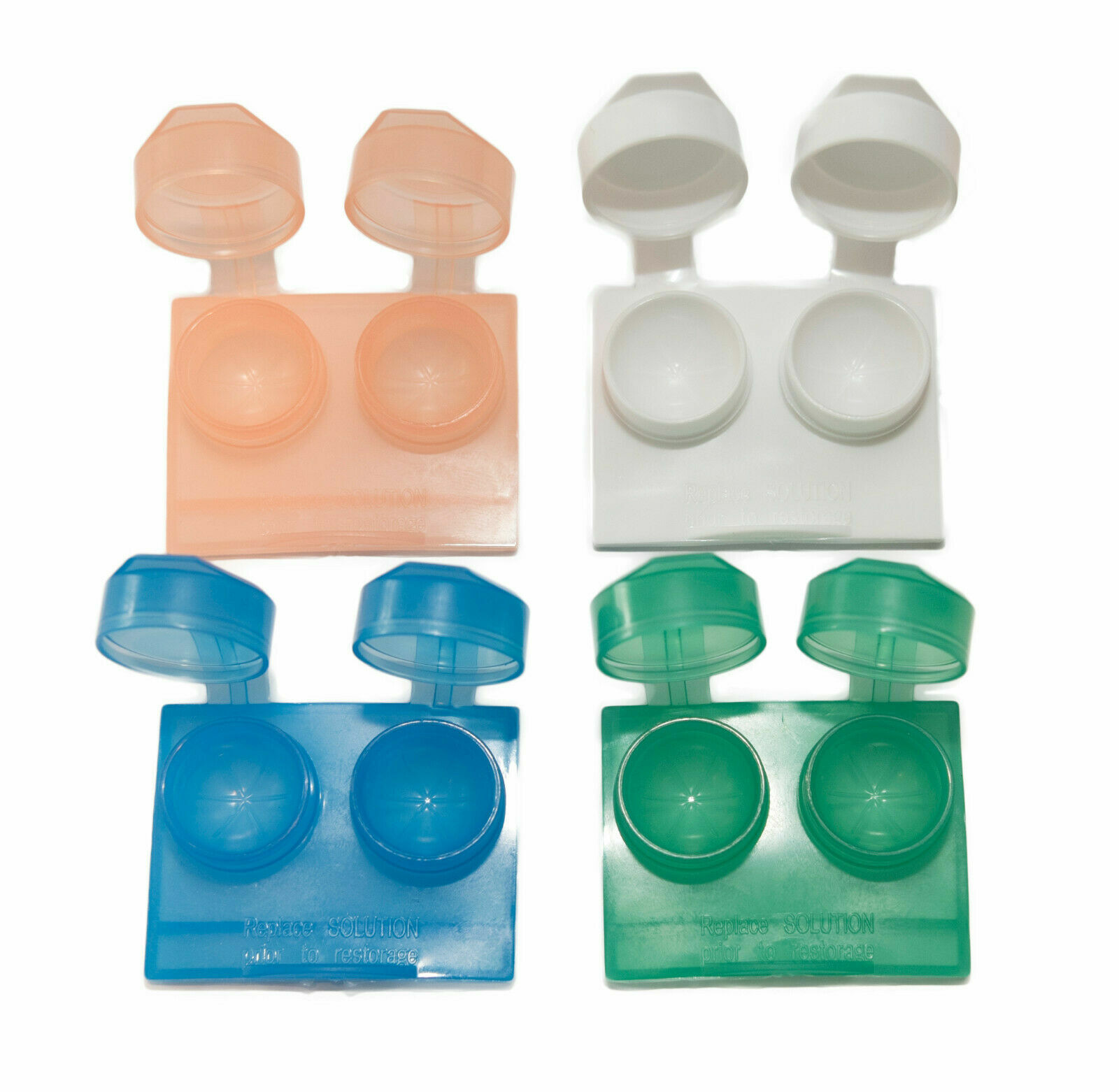 Contact Lens Travel Storage Flip Top Flat Cases Bulk Buy Box Qty 8 Mix