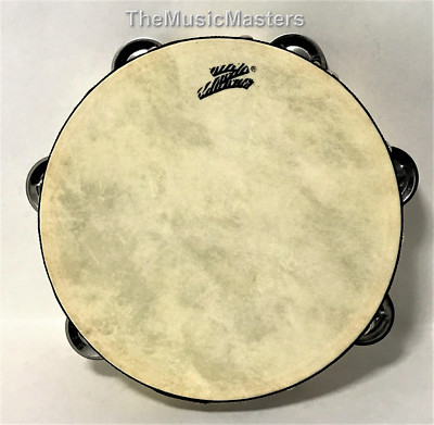 8" inch Wood TAMBOURINE Double Jingle Row Band Percussion Musical Instrument