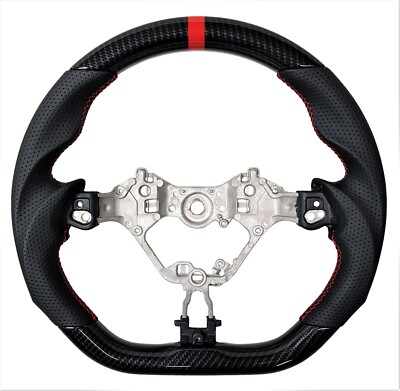 REVESOL Hydro-Dip Carbon Fiber Black Steering Wheel for 2017 TOYOTA 86 GT86 BRZ
