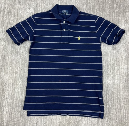 Vintage Polo Ralph Lauren Shirt Boys 16-18 Blue White Stripe