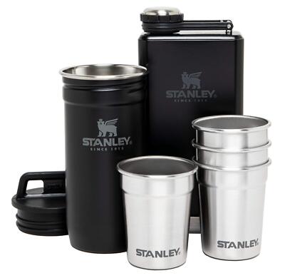 Stanley Adventure Nesting Shot Glass Set and Flask 4 Stainless Steel Shot Gla...