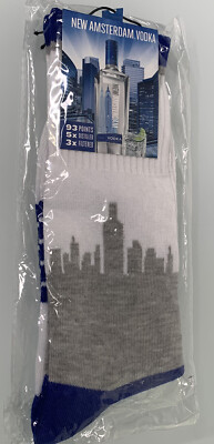 New Amsterdam Vodka Socks Adult Novelty Blue White Spirits Polyester Spandex