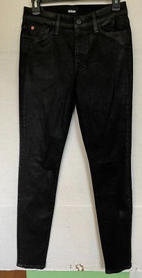HUDSON Natalie Super Skinny Jeans In Pandora MID RISE BLACK JEAN WOMENS 27 X 31