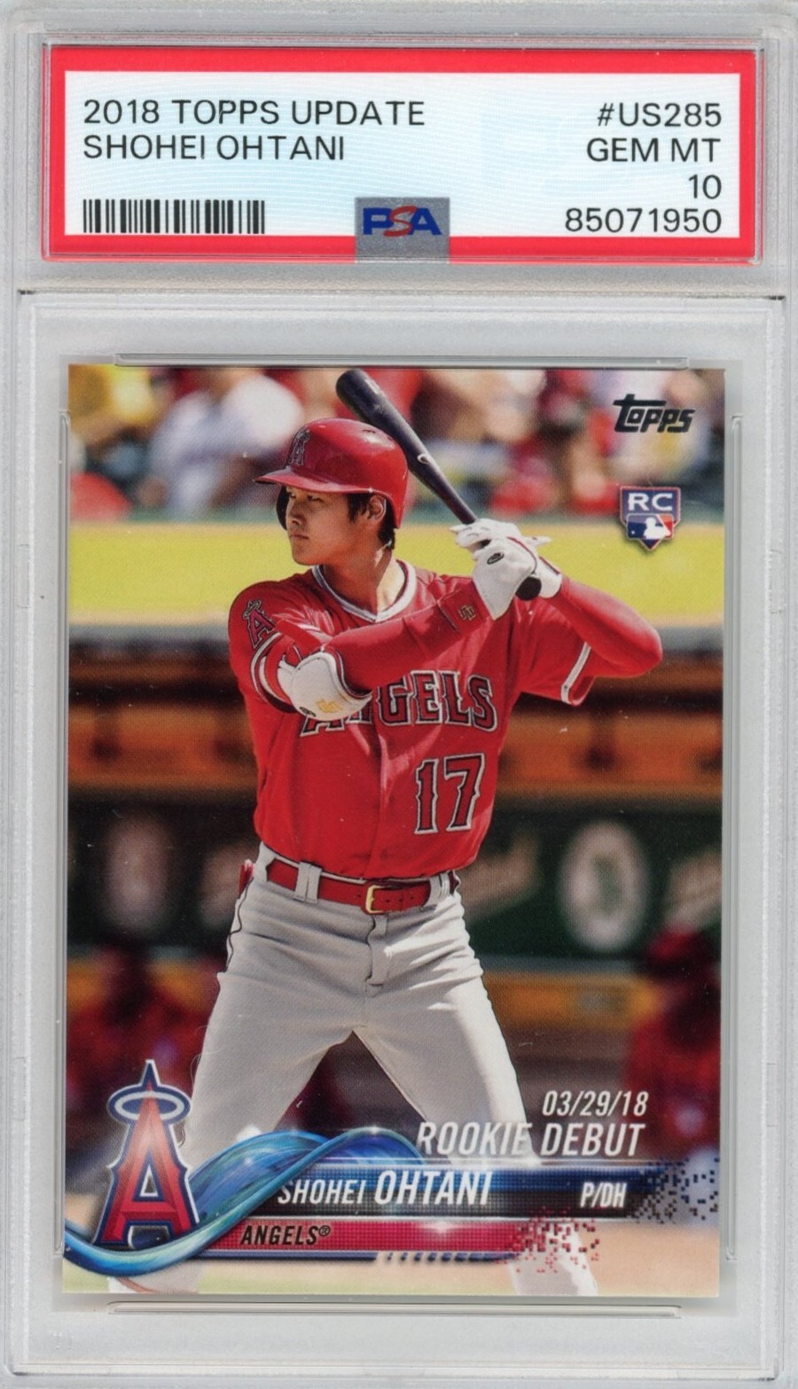 Graded 2018 Topps Update SHOHEI OHTANI #US285 Rookie RC Graded 2018 Topps Update SHOHEI OHTANI #US285 Rookie RC