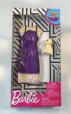 Barbie Doll Career Clothing: Pet Groomer Dress + Puppy Dog FND49